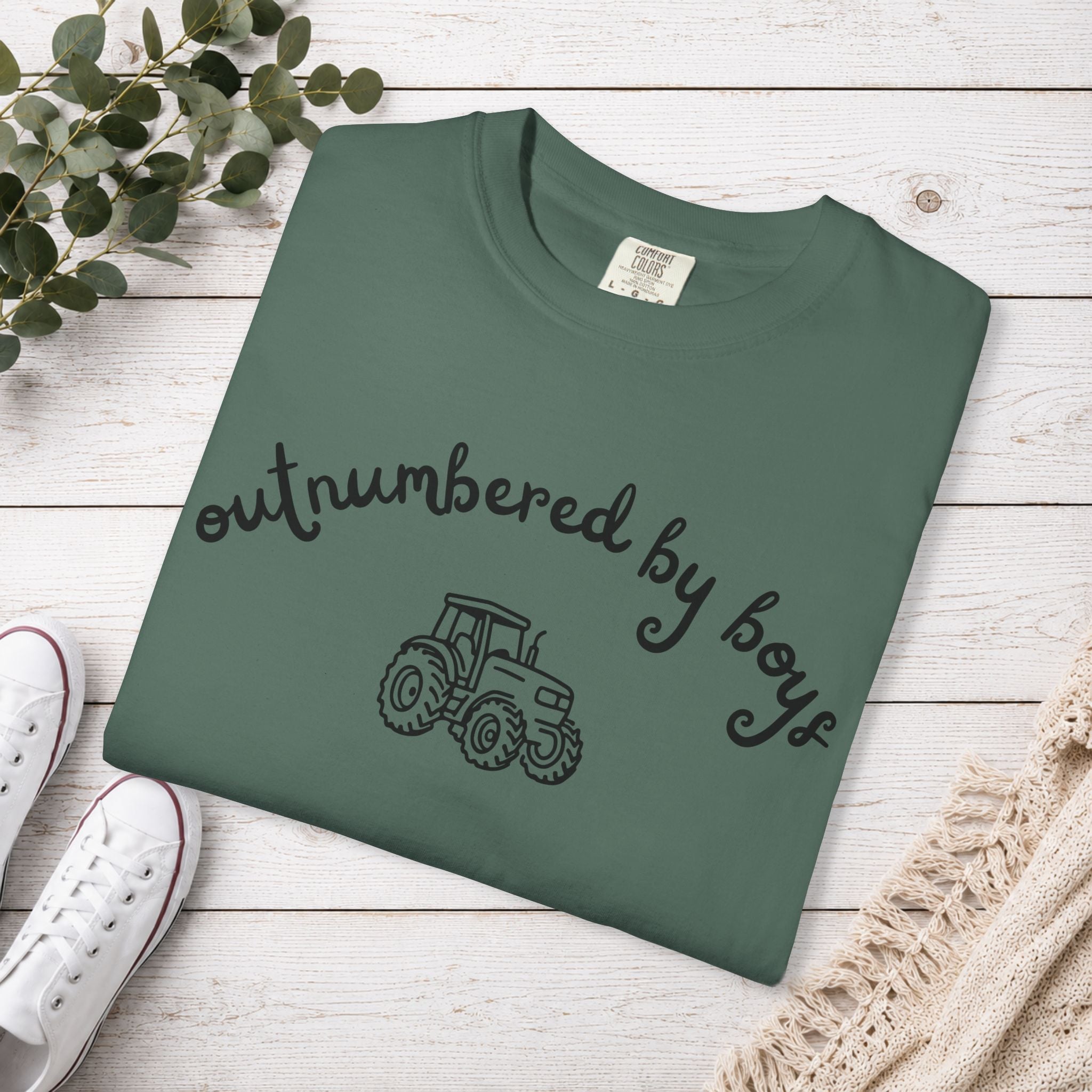 Outnumbered by Boys Tractor Shirt | Boy Mom T-Shirt | Farm Mom Tee | Country Mama Shirt | Mom of Boys