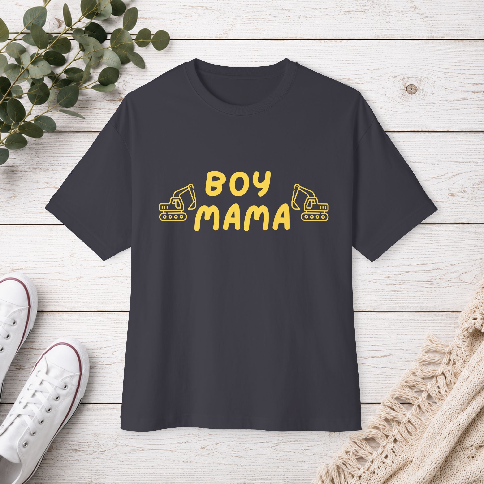 Boy Mama Excavator Shirt, Construction Mom Tee, Heavy Equipment T-Shirt, Dirt Lover Gift, Toddler Boy Mom, Cute Excavator Shirt