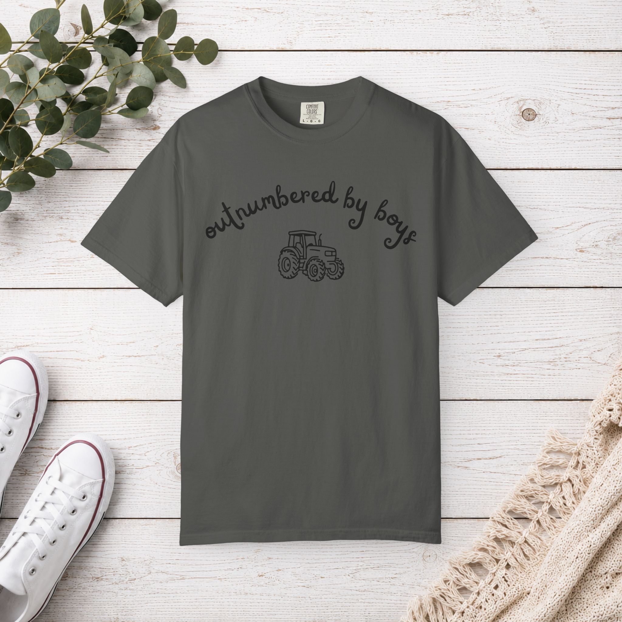 Outnumbered by Boys Tractor Shirt | Boy Mom T-Shirt | Farm Mom Tee | Country Mama Shirt | Mom of Boys