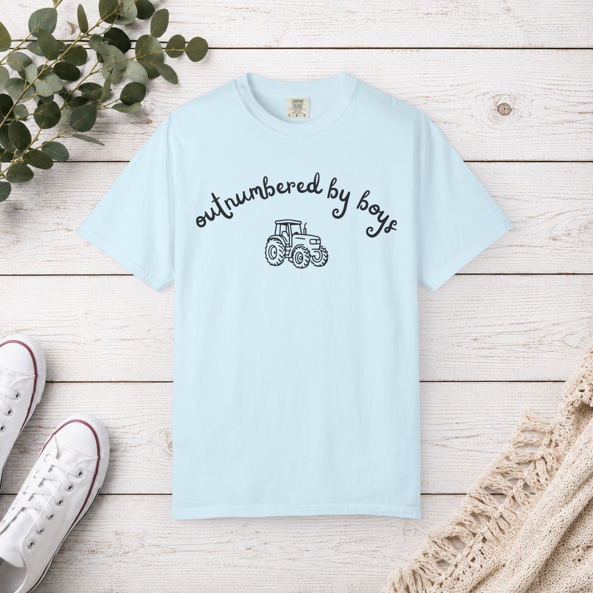 Outnumbered by Boys Tractor Shirt | Boy Mom T-Shirt | Farm Mom Tee | Country Mama Shirt | Mom of Boys