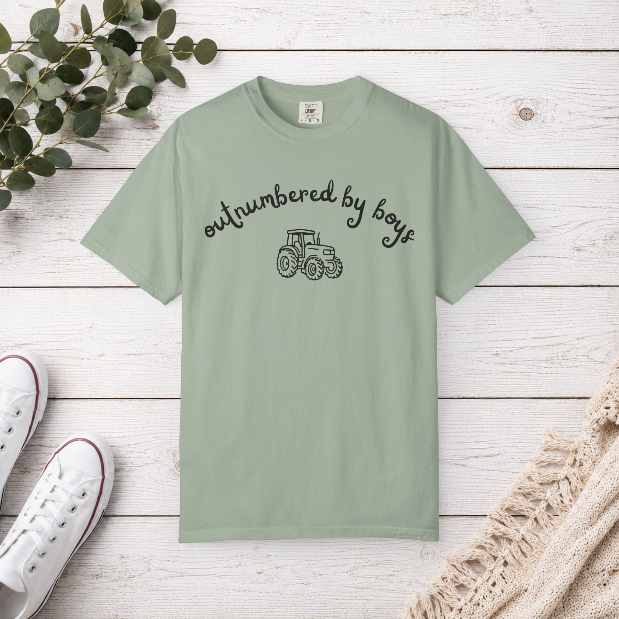Outnumbered by Boys Tractor Shirt | Boy Mom T-Shirt | Farm Mom Tee | Country Mama Shirt | Mom of Boys