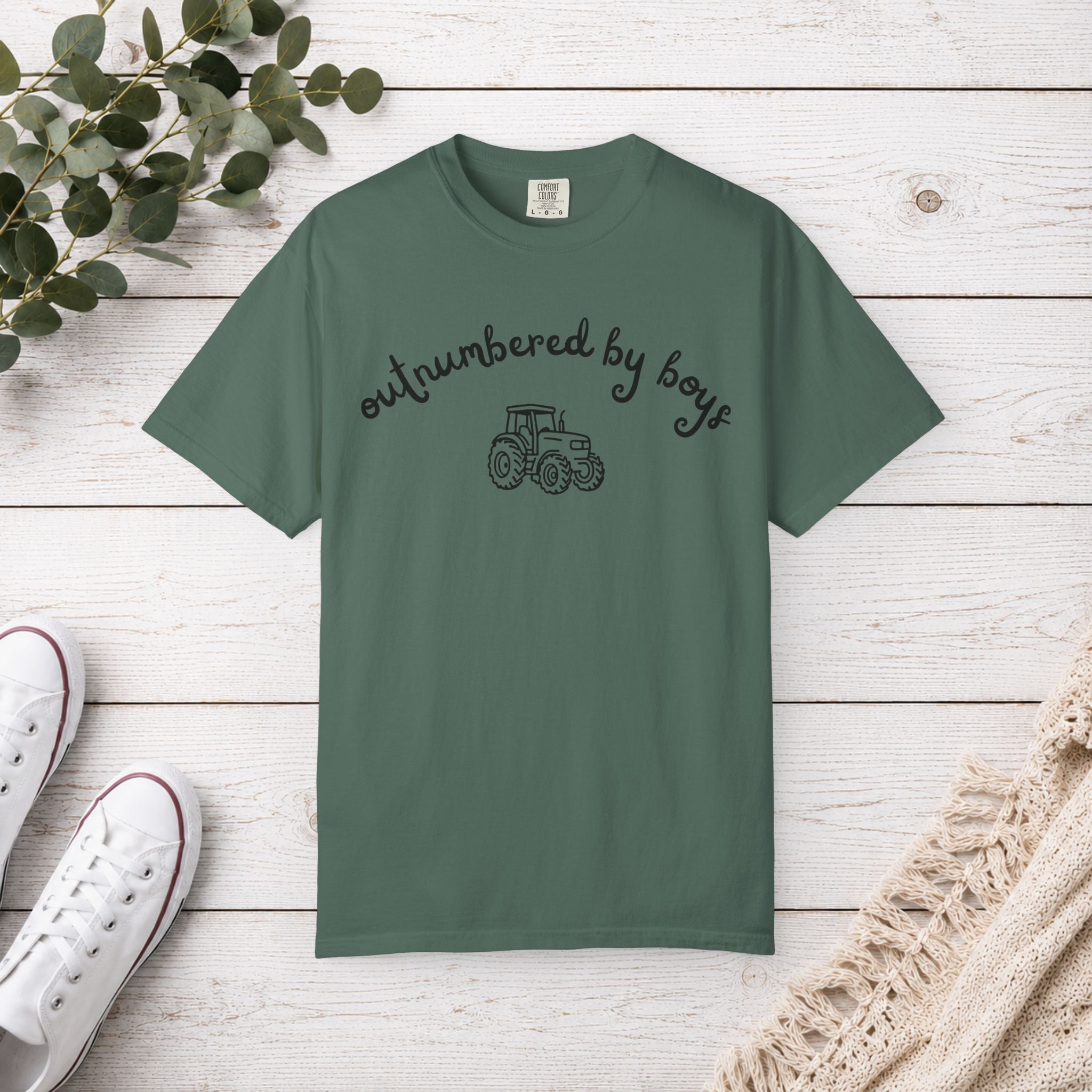 Outnumbered by Boys Tractor Shirt | Boy Mom T-Shirt | Farm Mom Tee | Country Mama Shirt | Mom of Boys