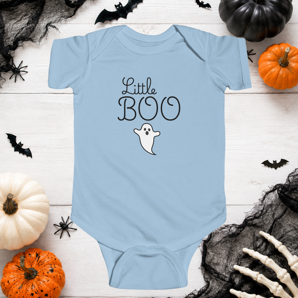 Little Boo Baby Bodysuit, Baby Halloween Outfit, Cute Ghost Onesie, First Halloween Baby Outfit