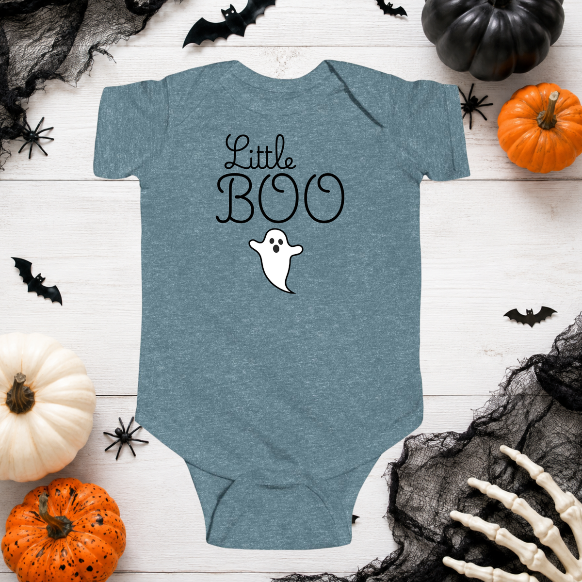 Little Boo Baby Bodysuit, Baby Halloween Outfit, Cute Ghost Onesie, First Halloween Baby Outfit