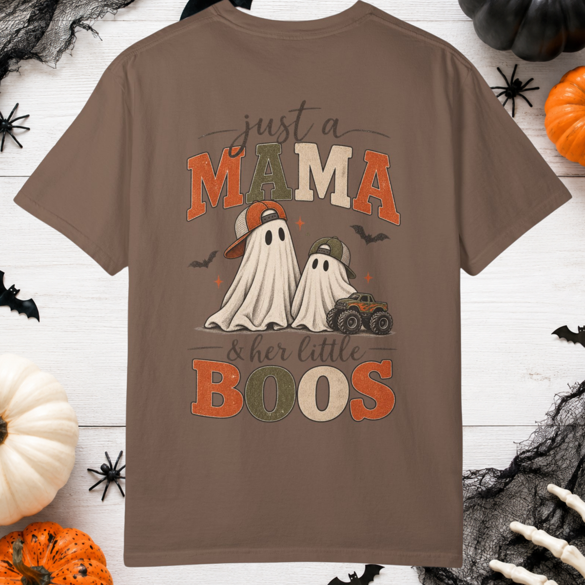 Comfort Colors Halloween Mama Shirt, Just a Mama and Her Little Boos Tee, Boy Mom Halloween Shirt, Vintage Ghost Mama Shirt