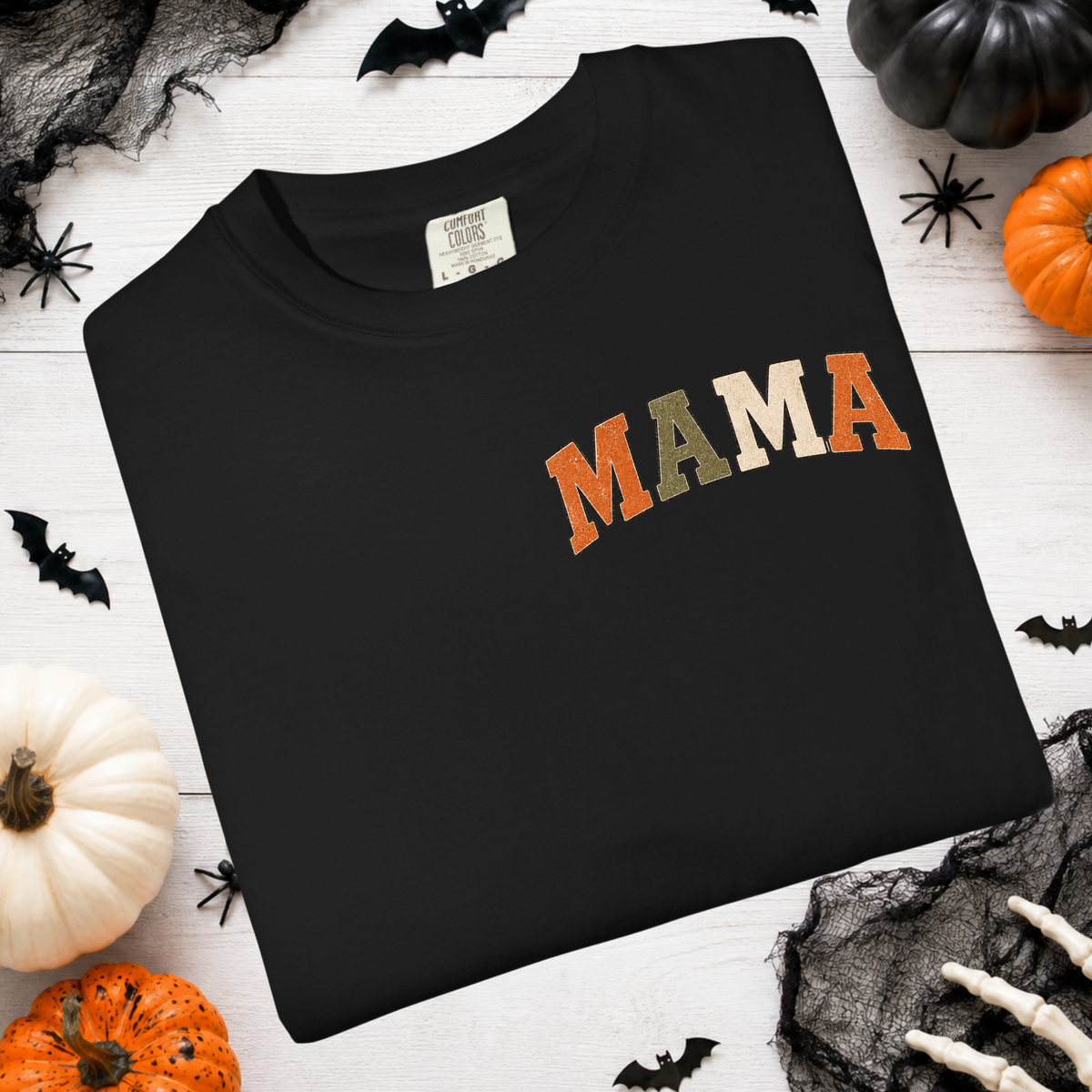 Comfort Colors Halloween Mama Shirt, Just a Mama and Her Little Boos Tee, Boy Mom Halloween Shirt, Vintage Ghost Mama Shirt