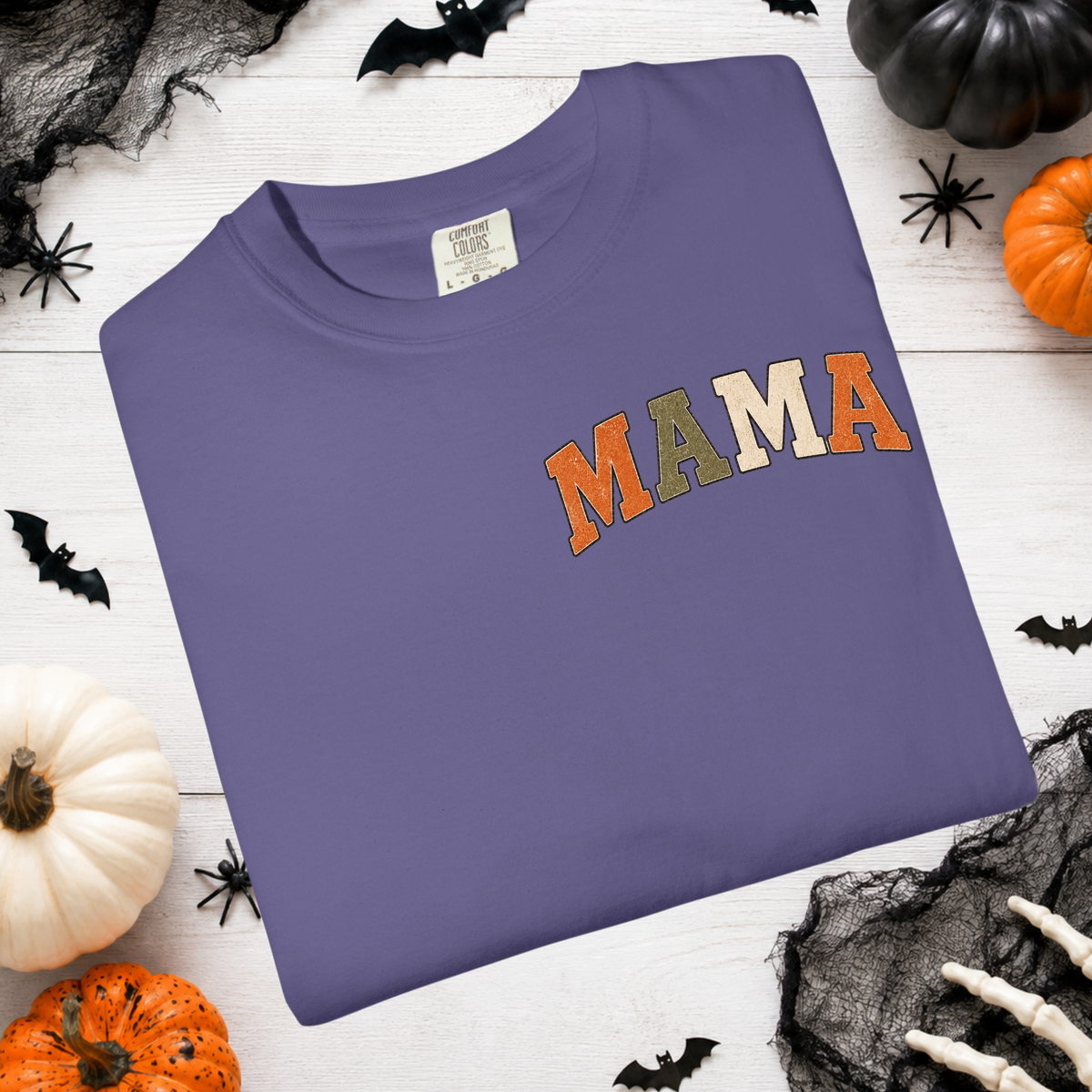 Comfort Colors Halloween Mama Shirt, Just a Mama and Her Little Boos Tee, Boy Mom Halloween Shirt, Vintage Ghost Mama Shirt