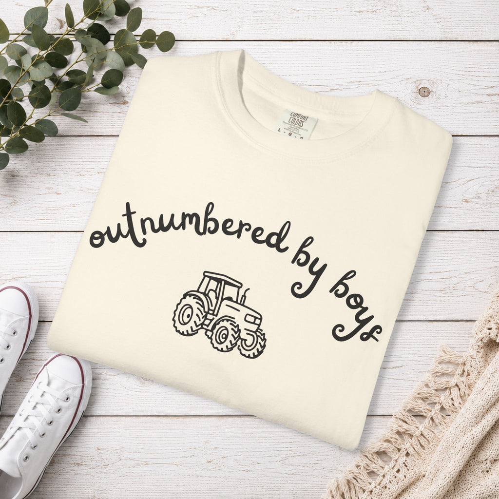 Outnumbered by Boys Tractor Shirt | Boy Mom T-Shirt | Farm Mom Tee | Country Mama Shirt | Mom of Boys