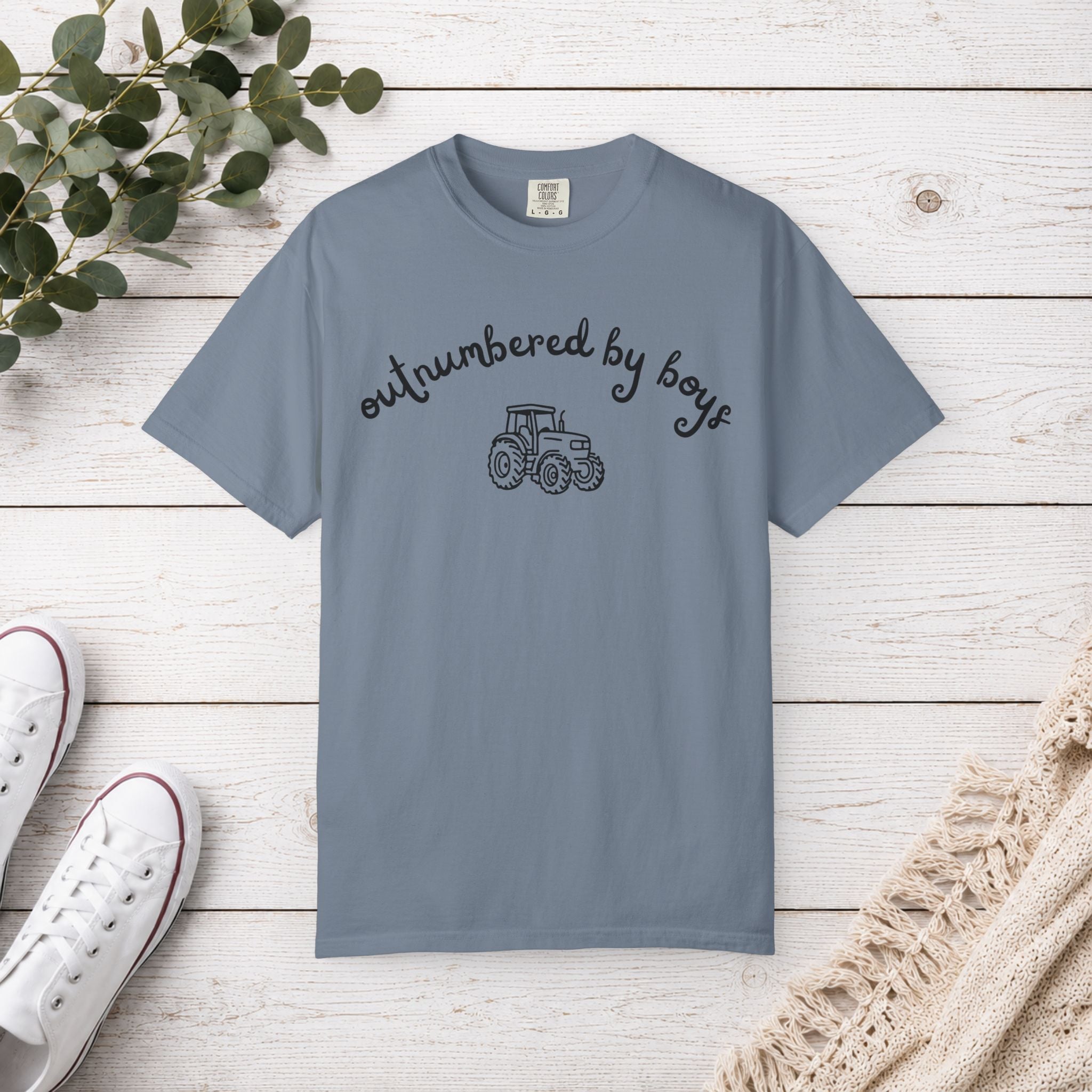 Outnumbered by Boys Tractor Shirt | Boy Mom T-Shirt | Farm Mom Tee | Country Mama Shirt | Mom of Boys