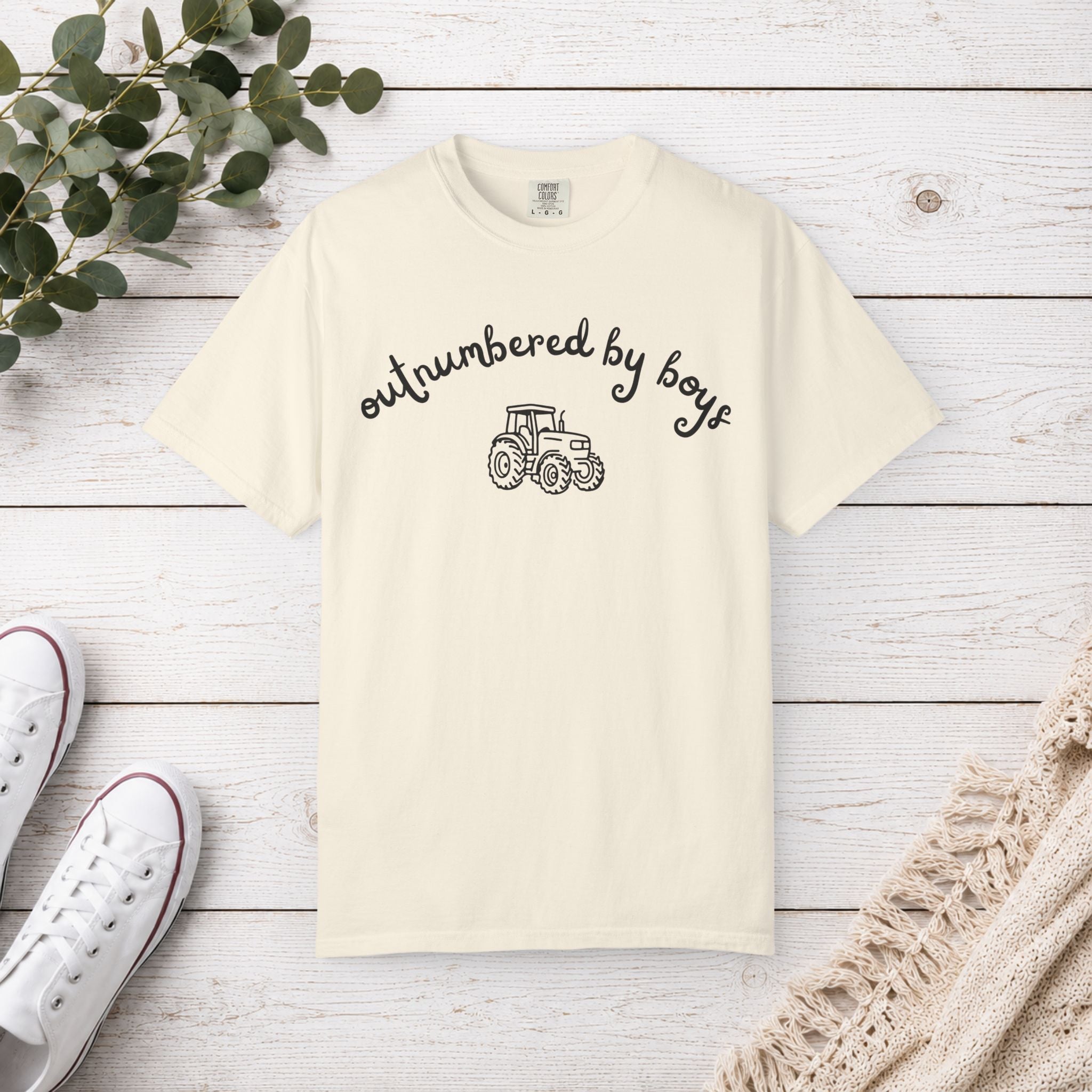 Outnumbered by Boys Tractor Shirt | Boy Mom T-Shirt | Farm Mom Tee | Country Mama Shirt | Mom of Boys