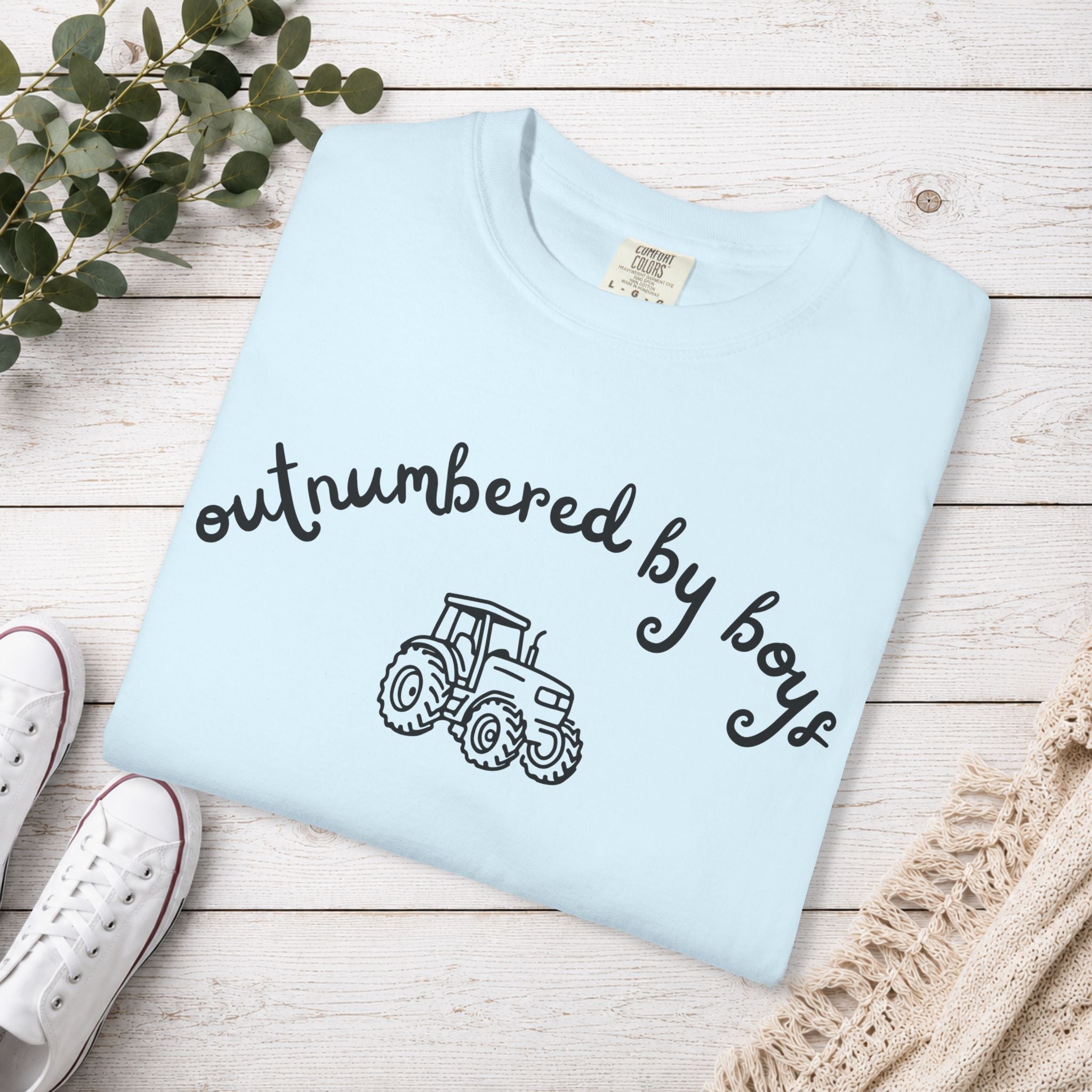 Outnumbered by Boys Tractor Shirt | Boy Mom T-Shirt | Farm Mom Tee | Country Mama Shirt | Mom of Boys