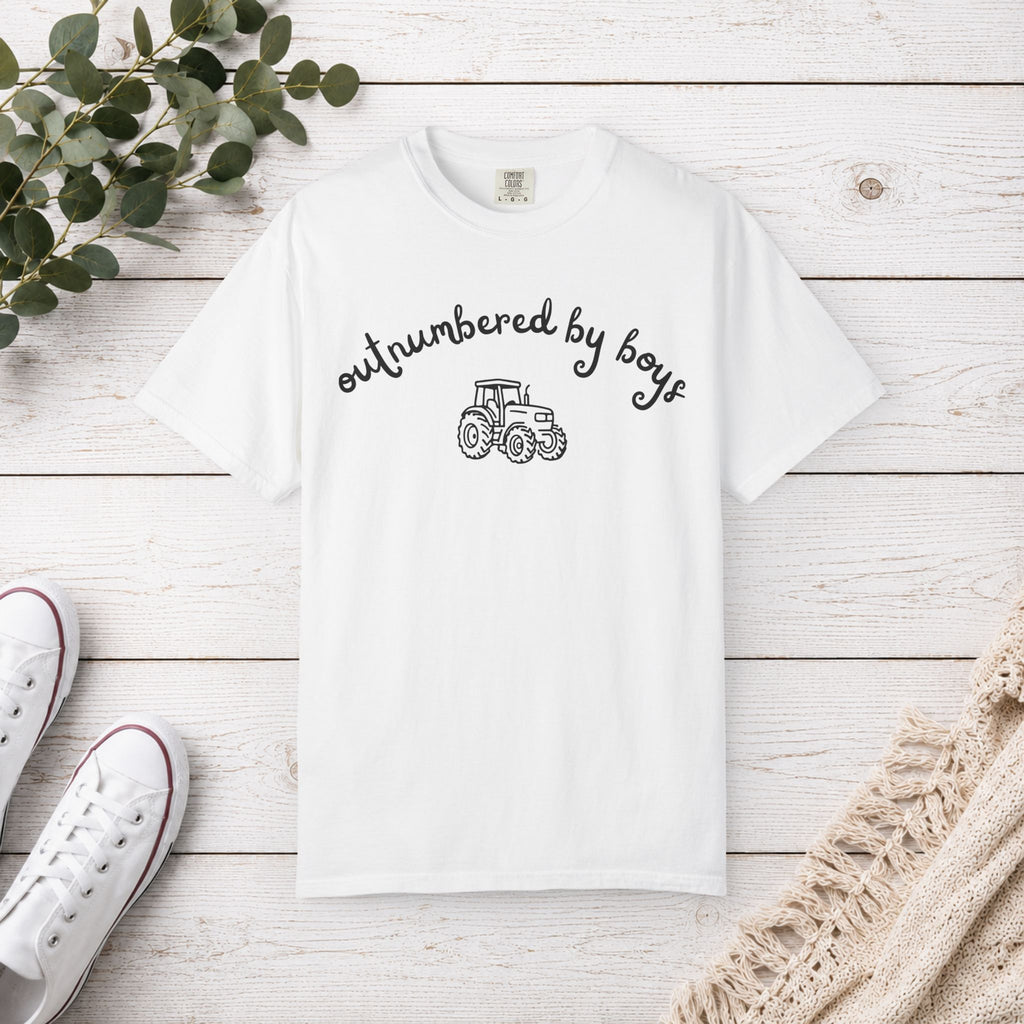 Outnumbered by Boys Tractor Shirt | Boy Mom T-Shirt | Farm Mom Tee | Country Mama Shirt | Mom of Boys