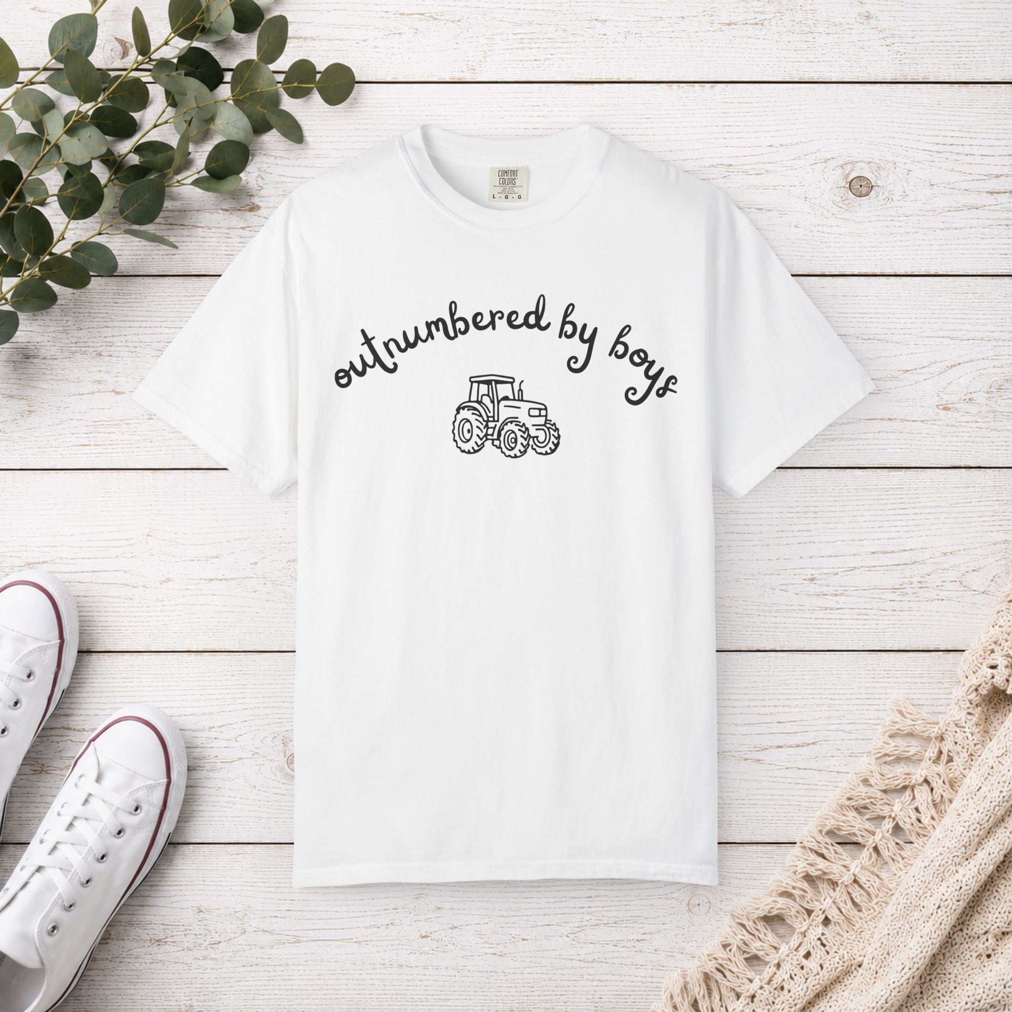 Outnumbered by Boys Tractor Shirt | Boy Mom T-Shirt | Farm Mom Tee | Country Mama Shirt | Mom of Boys