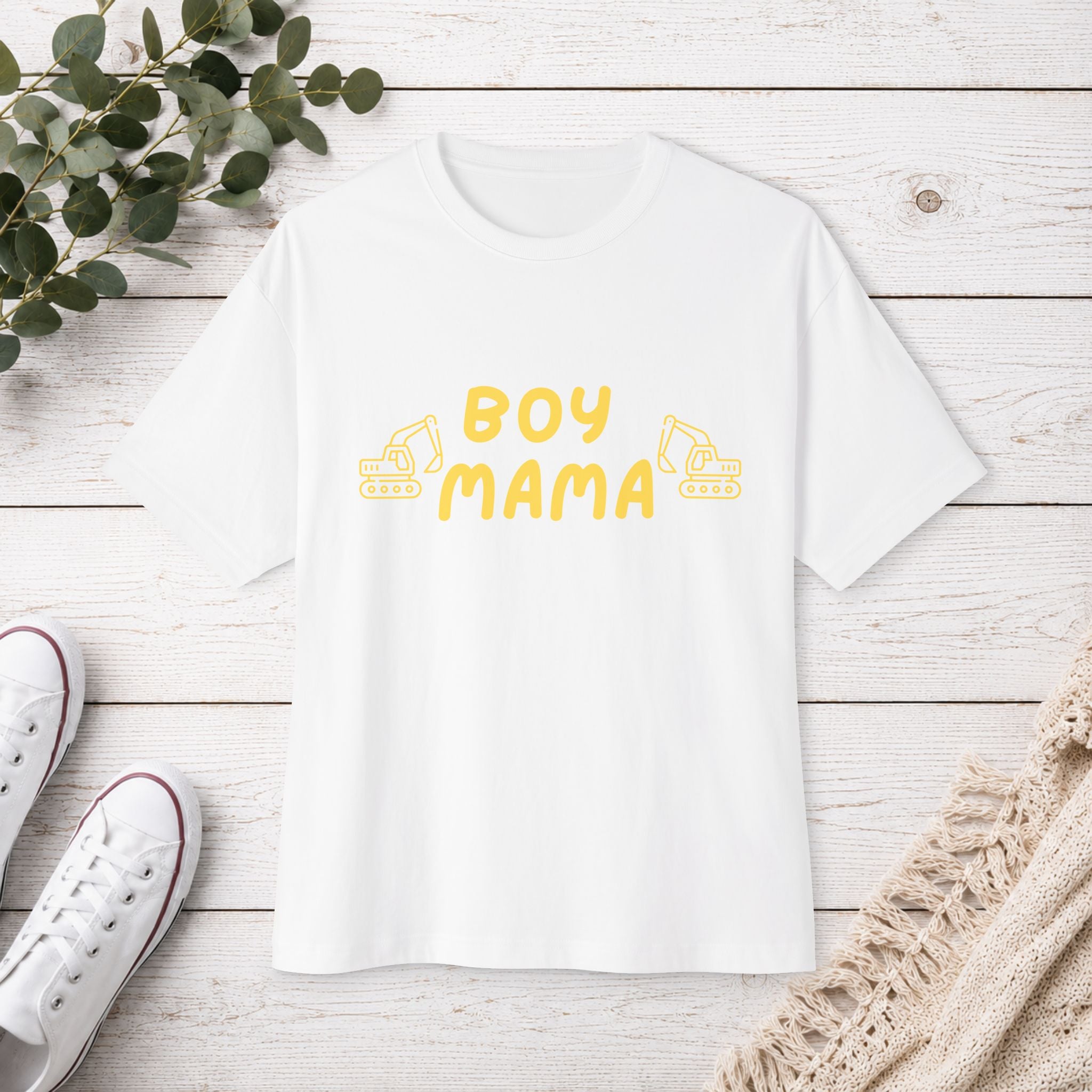 Boy Mama Excavator Shirt, Construction Mom Tee, Heavy Equipment T-Shirt, Dirt Lover Gift, Toddler Boy Mom, Cute Excavator Shirt