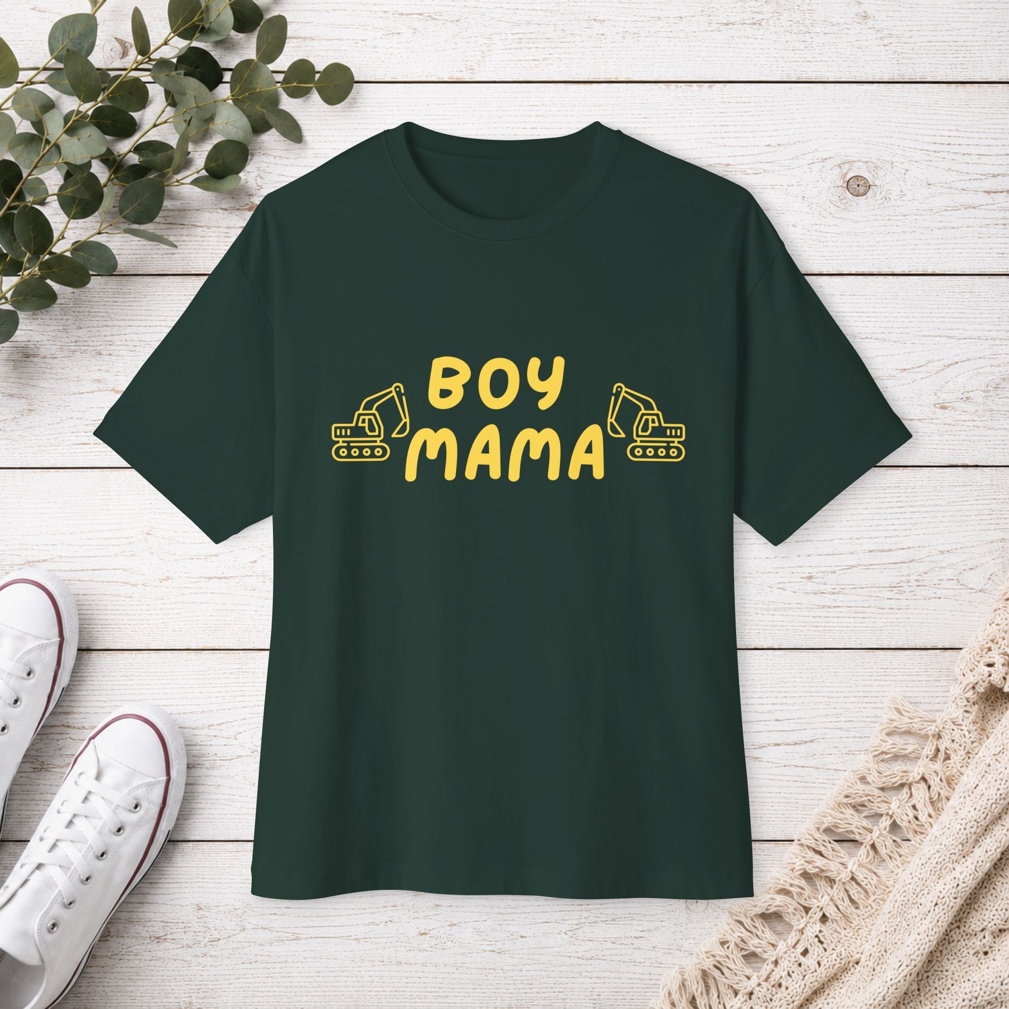 Boy Mama Excavator Shirt, Construction Mom Tee, Heavy Equipment T-Shirt, Dirt Lover Gift, Toddler Boy Mom, Cute Excavator Shirt