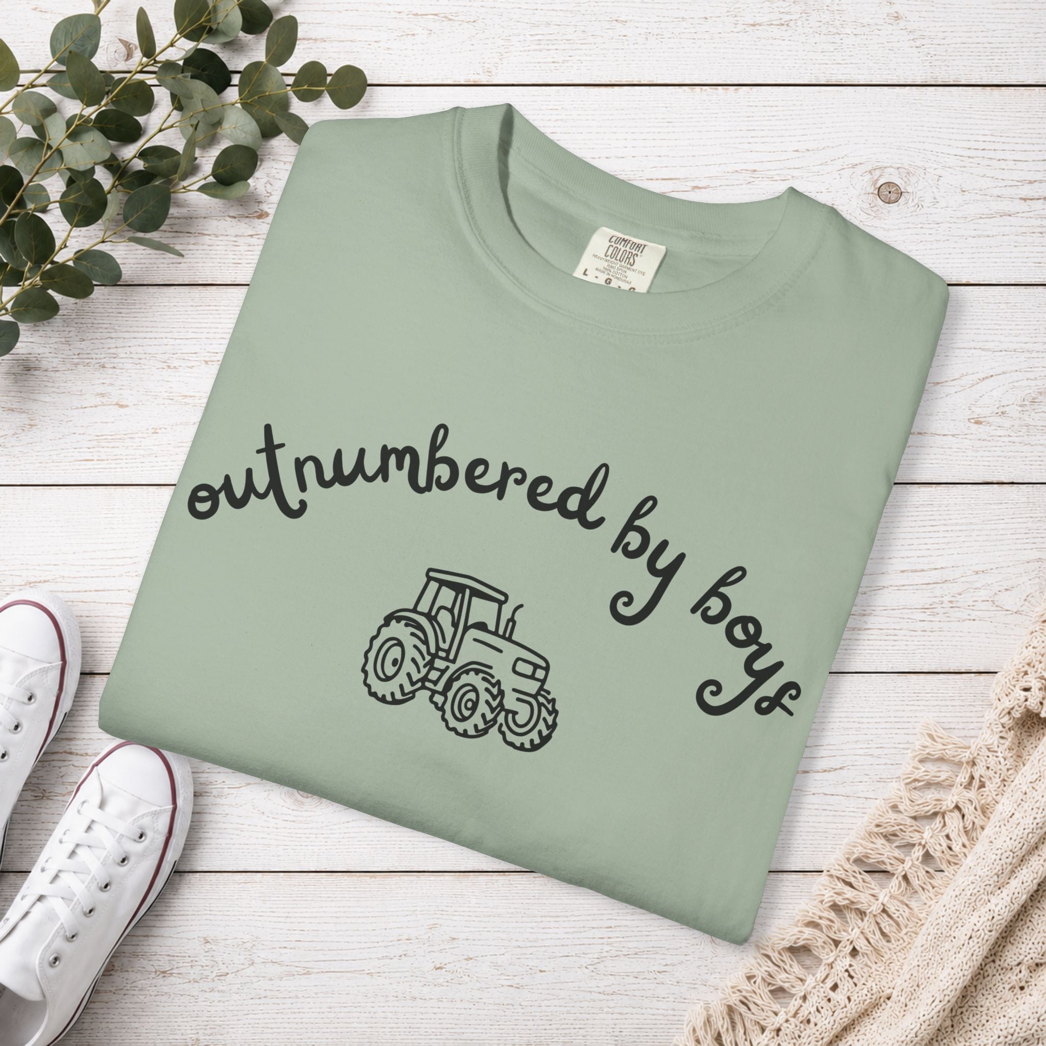 Outnumbered by Boys Tractor Shirt | Boy Mom T-Shirt | Farm Mom Tee | Country Mama Shirt | Mom of Boys